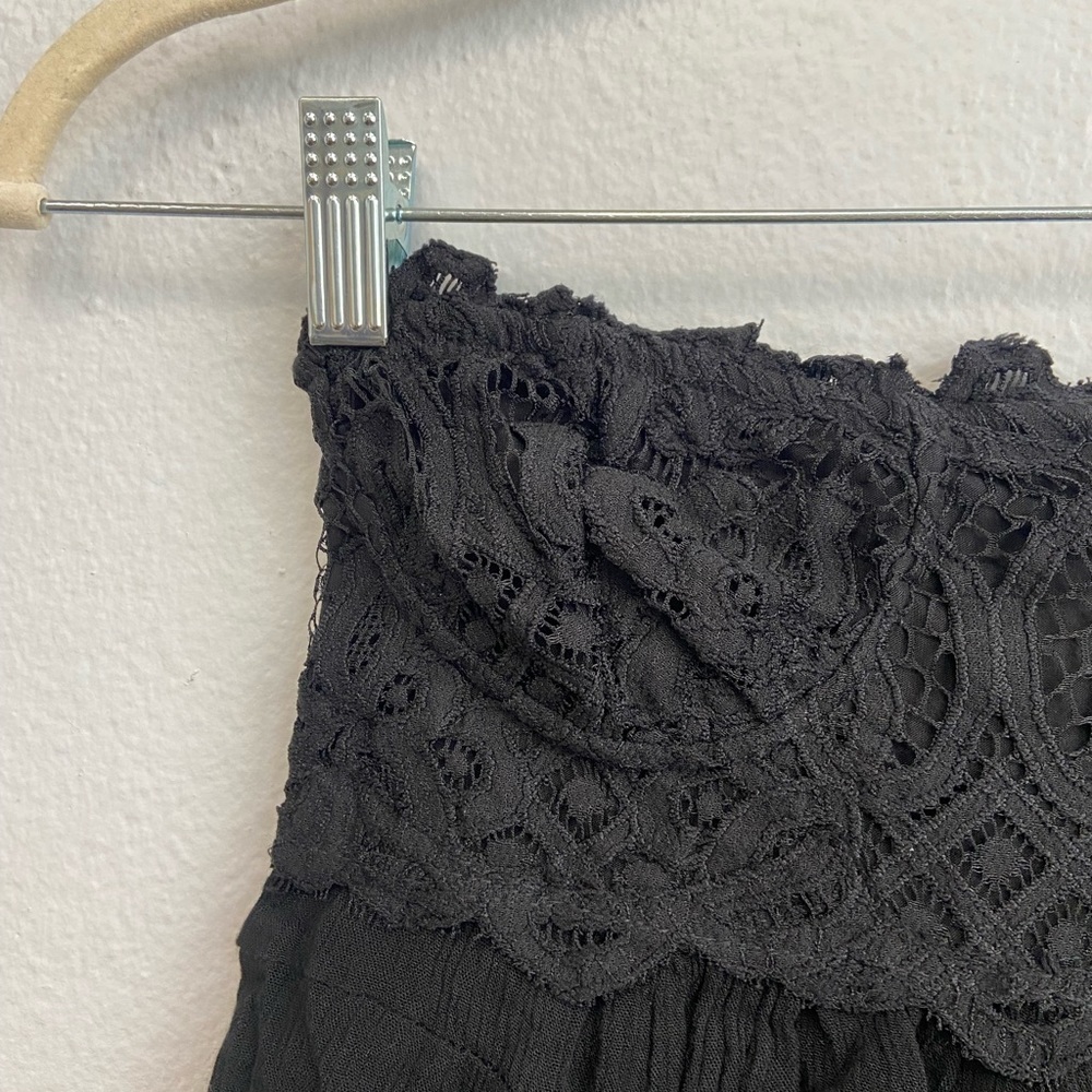 New Free People Adella Lace Tiered Corset Tube Top in Black Size XS - Picture 5 of 13